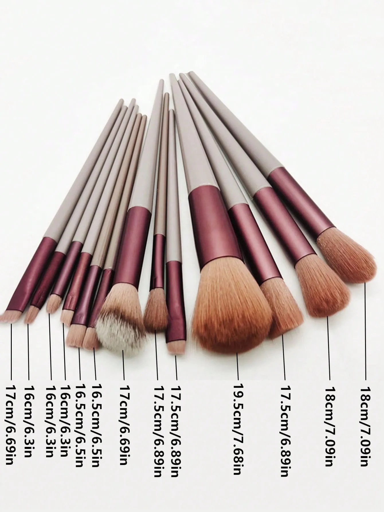 13pcs Two Tone Portable Makeup Brush Set Eye Shadow Powder Blusher Brush Girl Beauty Cosmetic Brush Makeup Tools Storage Bag