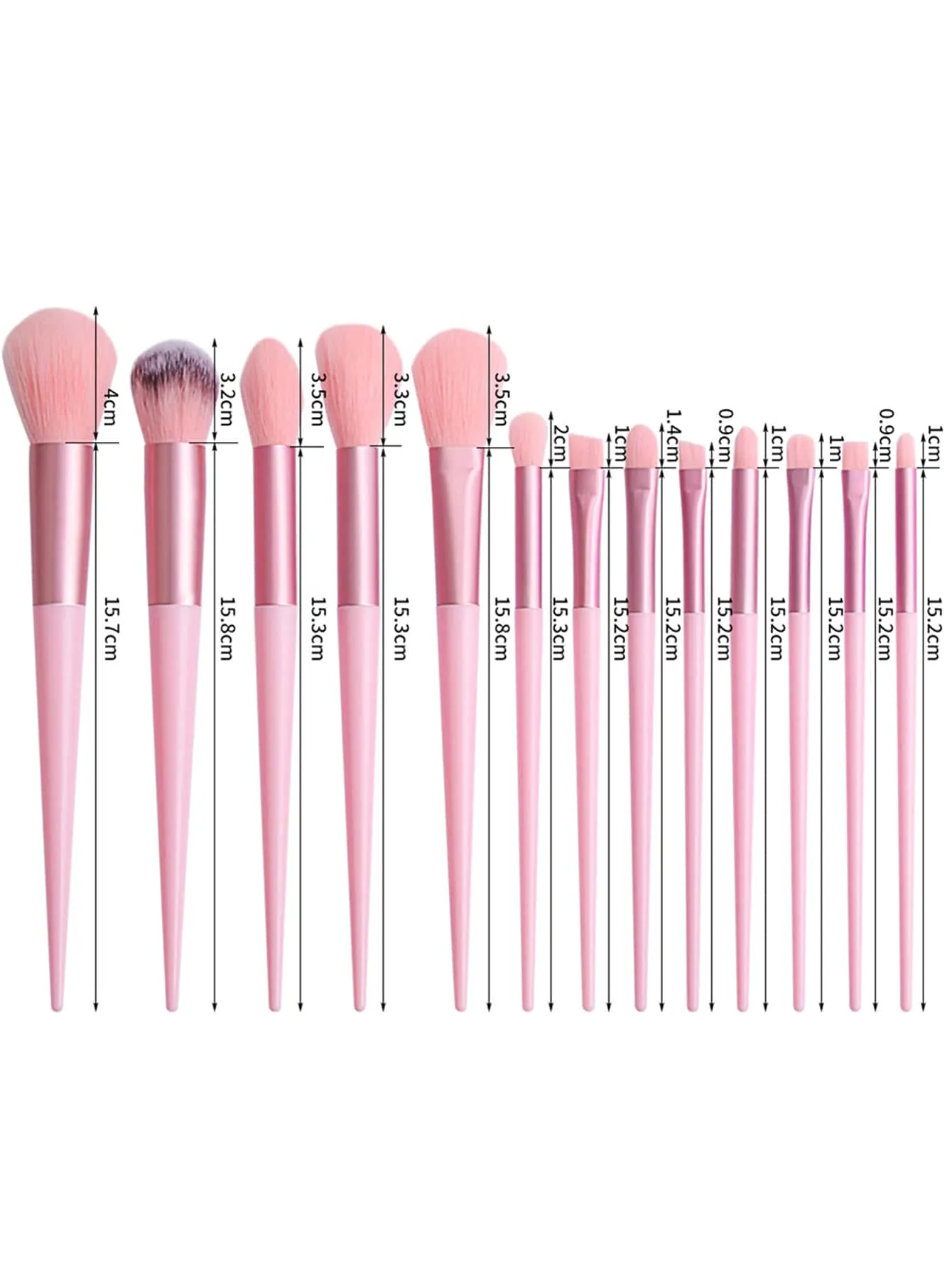 13pcs Two Tone Portable Makeup Brush Set Eye Shadow Powder Blusher Brush Girl Beauty Cosmetic Brush Makeup Tools Storage Bag