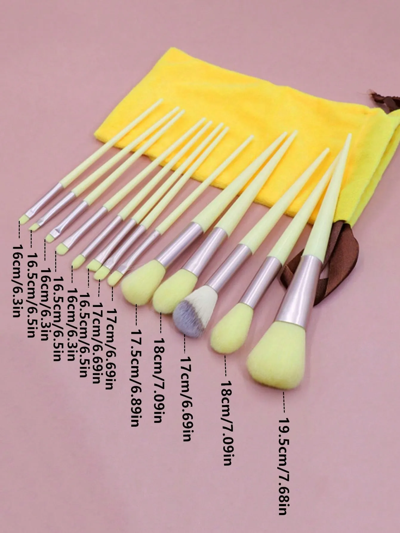 13pcs Two Tone Portable Makeup Brush Set Eye Shadow Powder Blusher Brush Girl Beauty Cosmetic Brush Makeup Tools Storage Bag