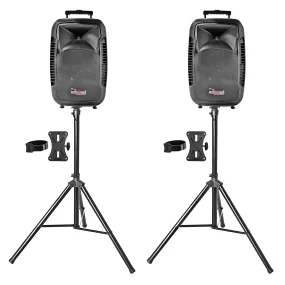 15" Passive DJ PA Speaker System With Speaker Stand & Bag PC SS 2PCS