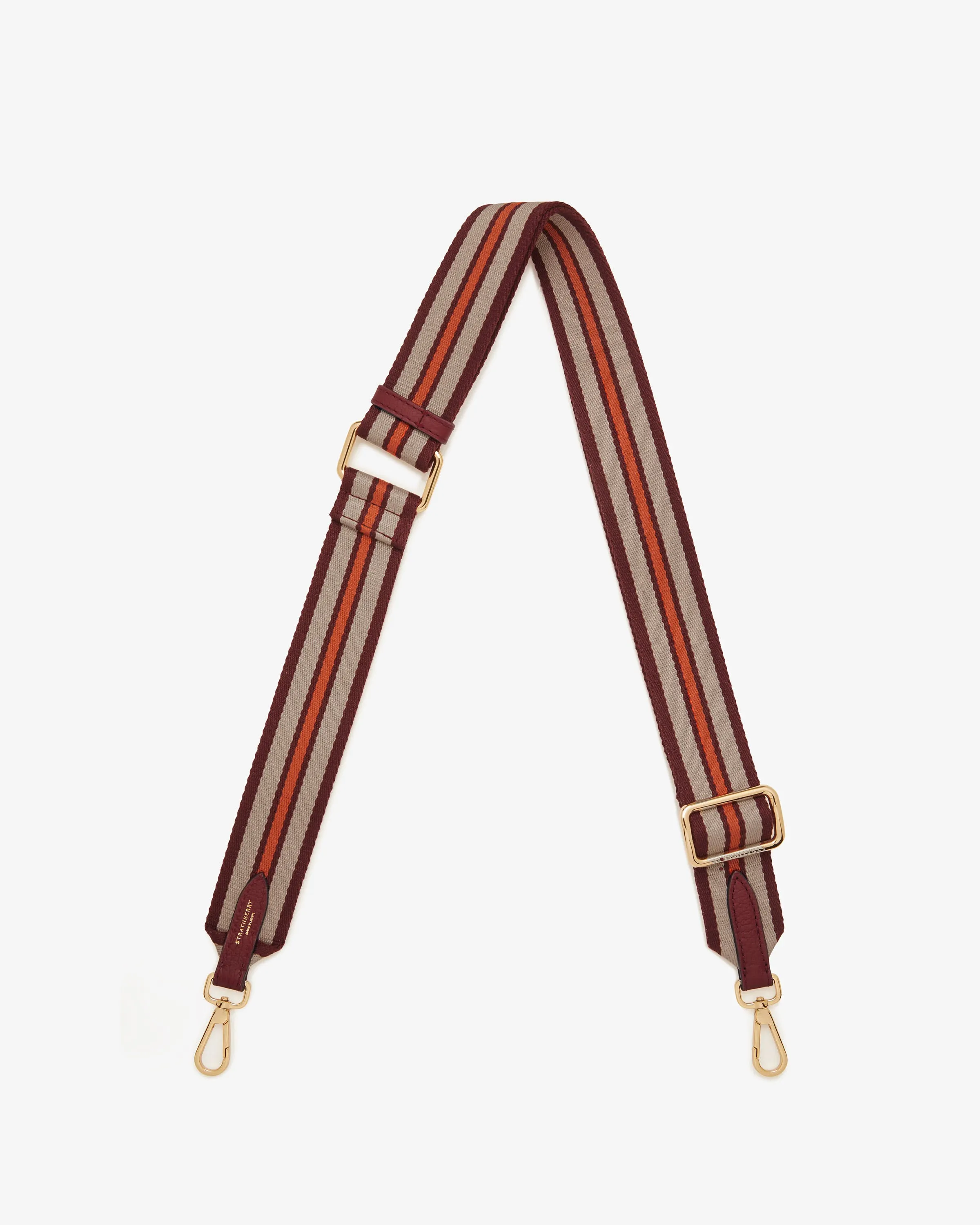 Adjustable Webbing Strap - Oxblood/Marmalade/Oat Stripe