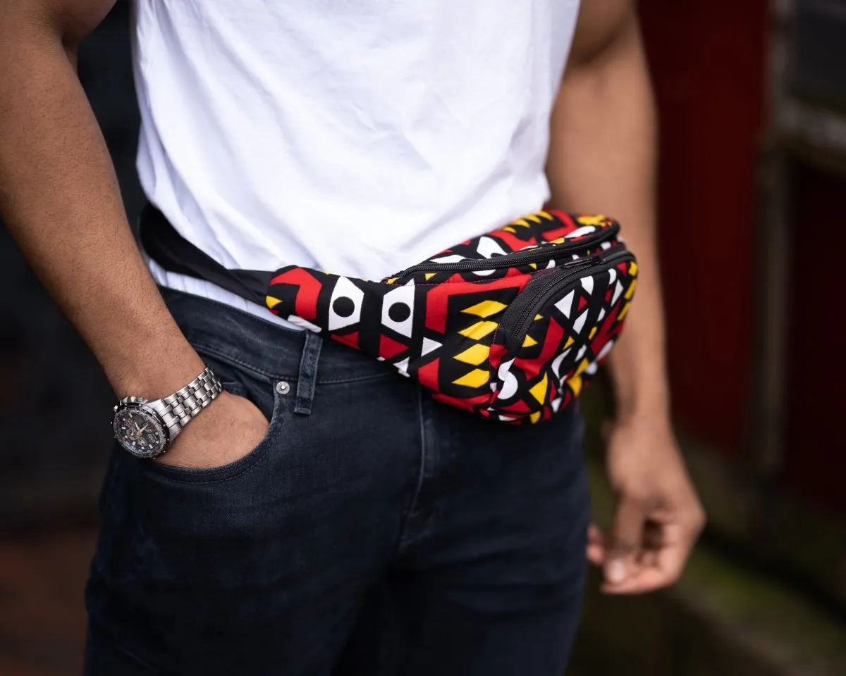 African Bum Bag In Electric Red