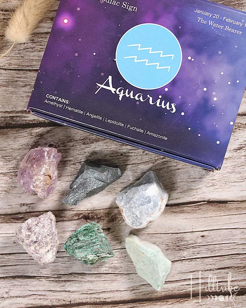 Aquarius Zodiac Natural Crystal Kit