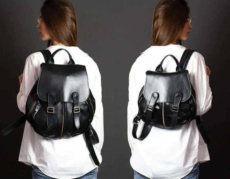 Artemis backpack - Black leather