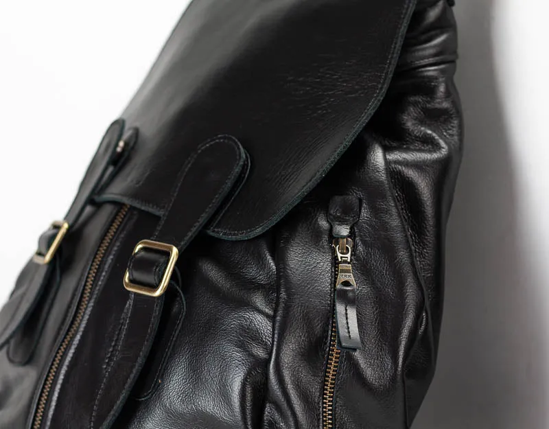 Artemis backpack - Black leather