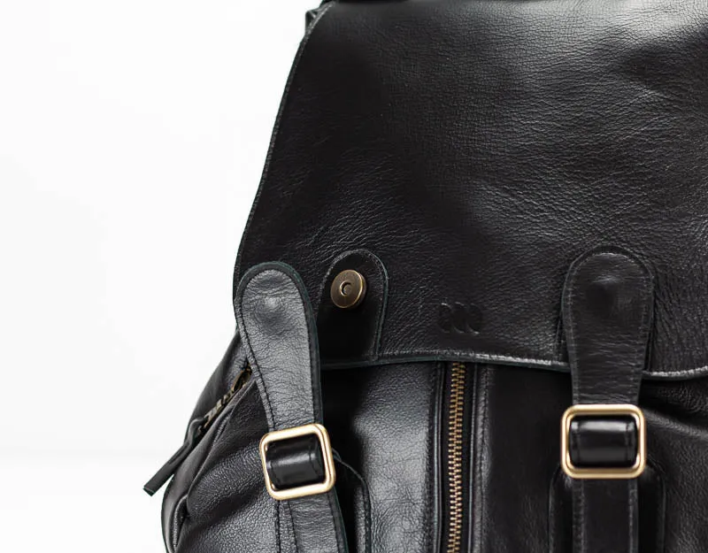 Artemis backpack - Black leather