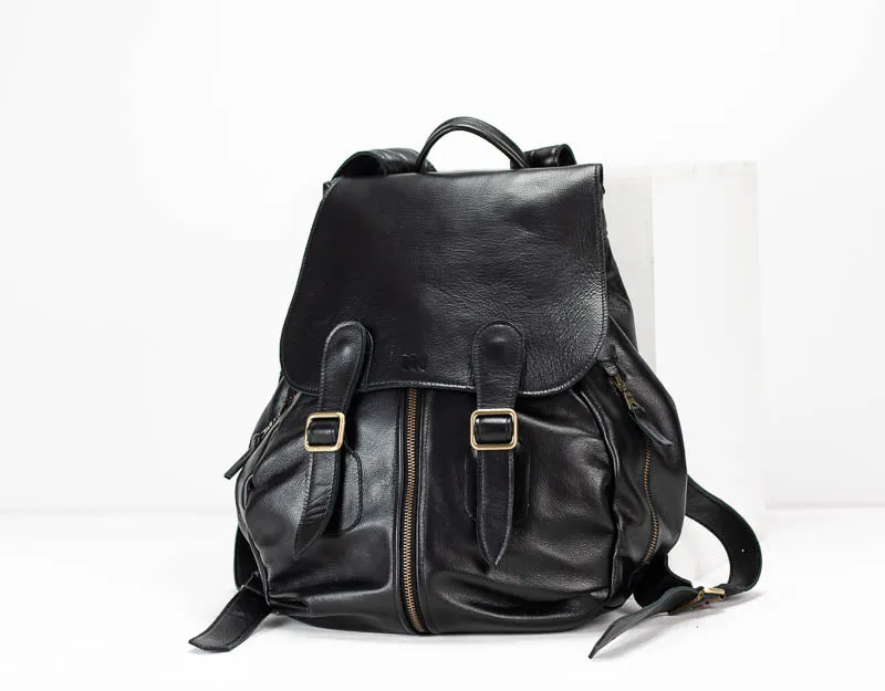 Artemis backpack - Black leather