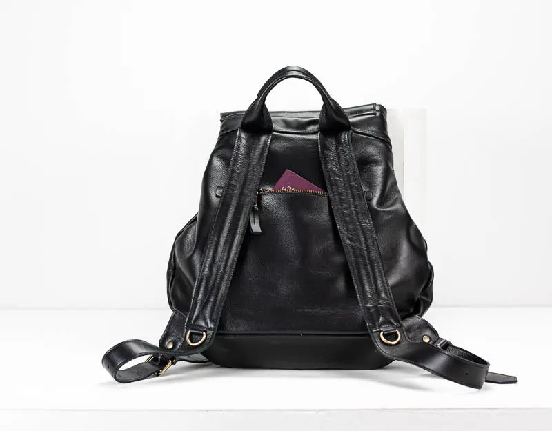 Artemis backpack - Black leather