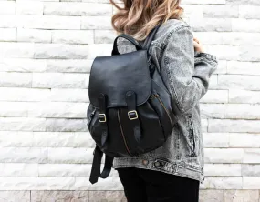 Artemis backpack - Black leather