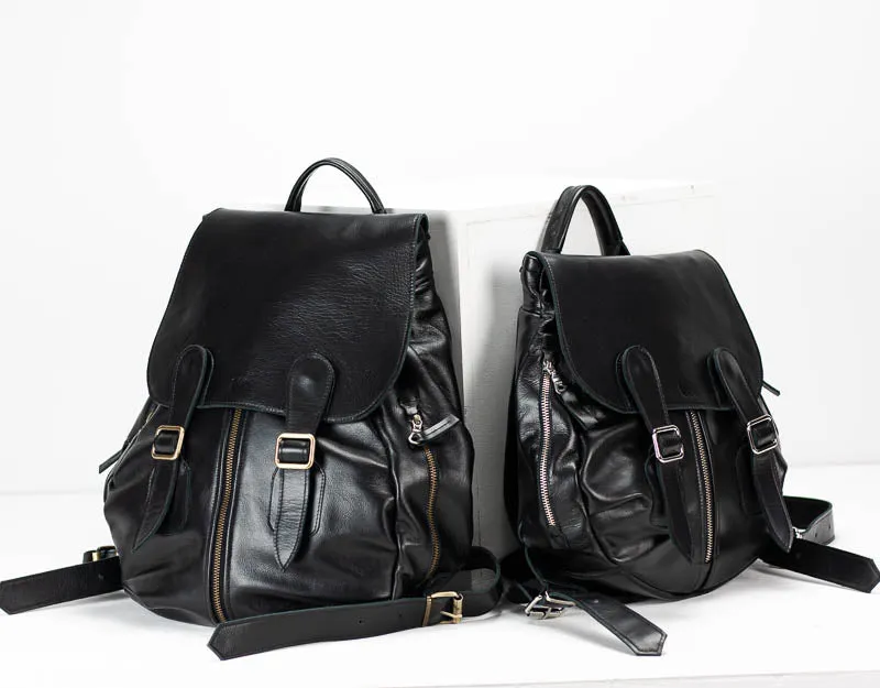 Artemis backpack - Black leather