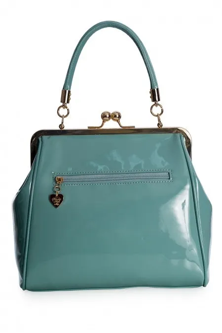 Baby Blue Classic Retro Bow Kisslock Handbag