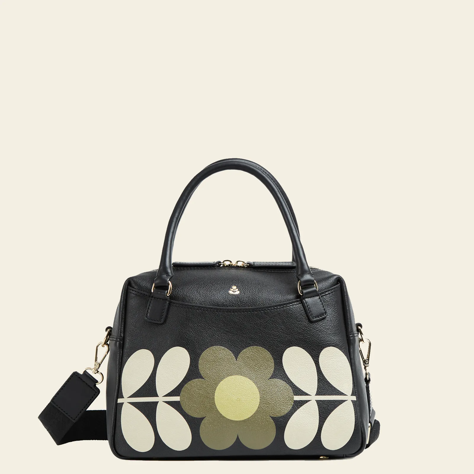 Beatrice Handbag - Black Daisy Stem