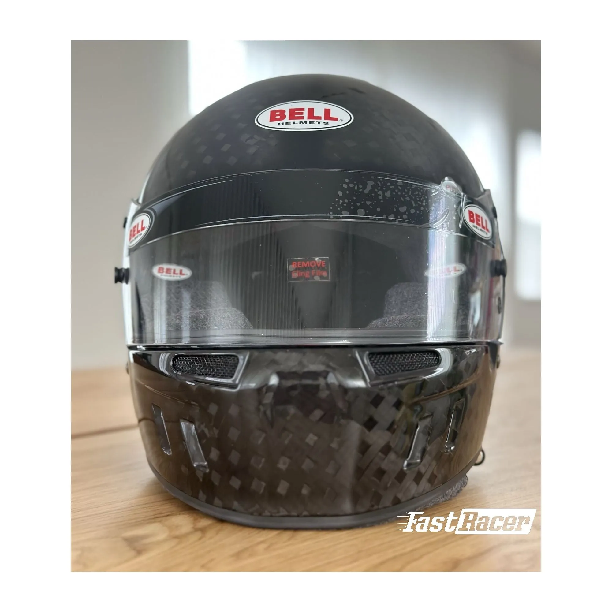 Bell GT6 RD-4C Carbon Racing Helmet With Radio, Drinking Tube, 4-Pin IMSA connector with a Coil Cord  FREE Fleece Helmet Bag