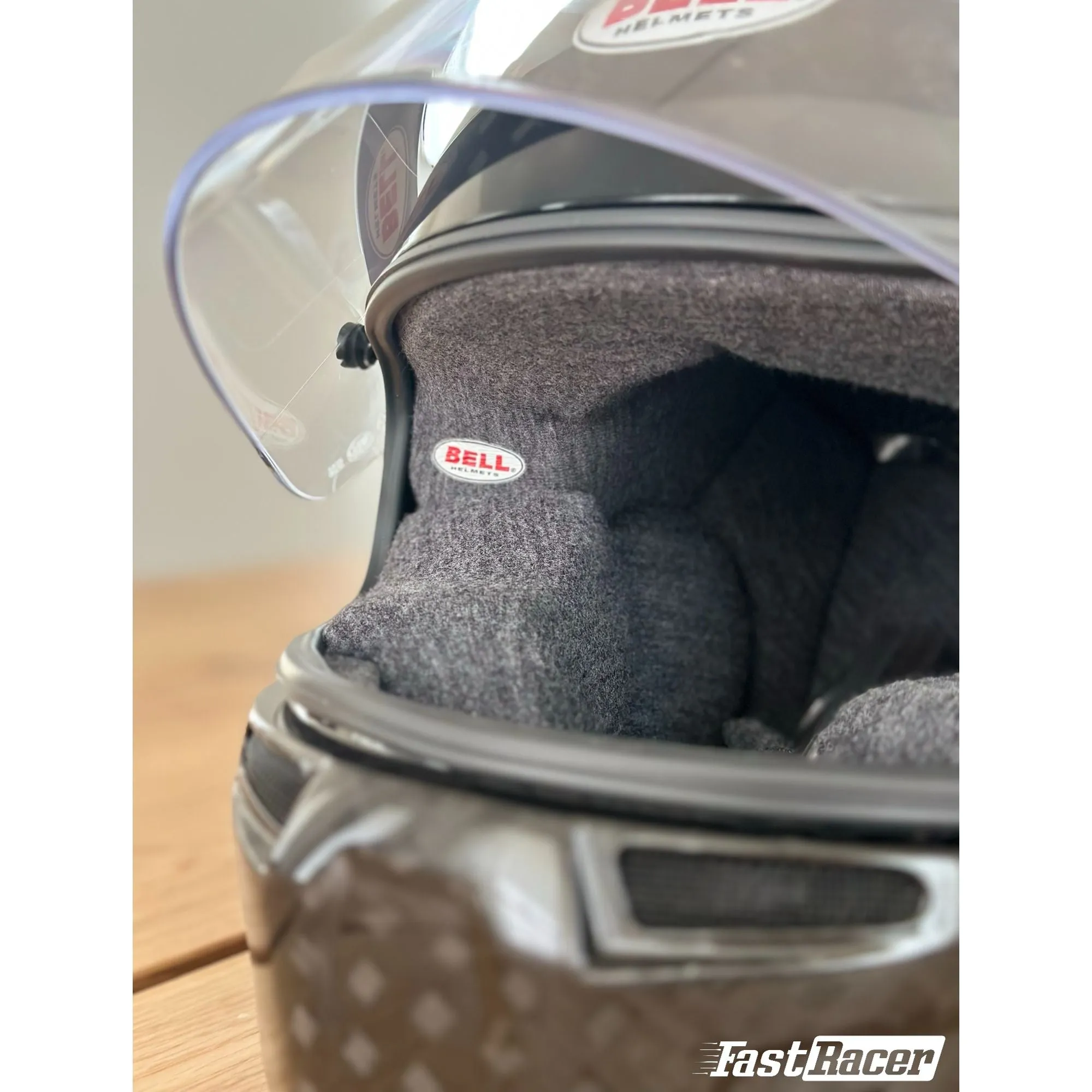 Bell GT6 RD-4C Carbon Racing Helmet With Radio, Drinking Tube, 4-Pin IMSA connector with a Coil Cord  FREE Fleece Helmet Bag