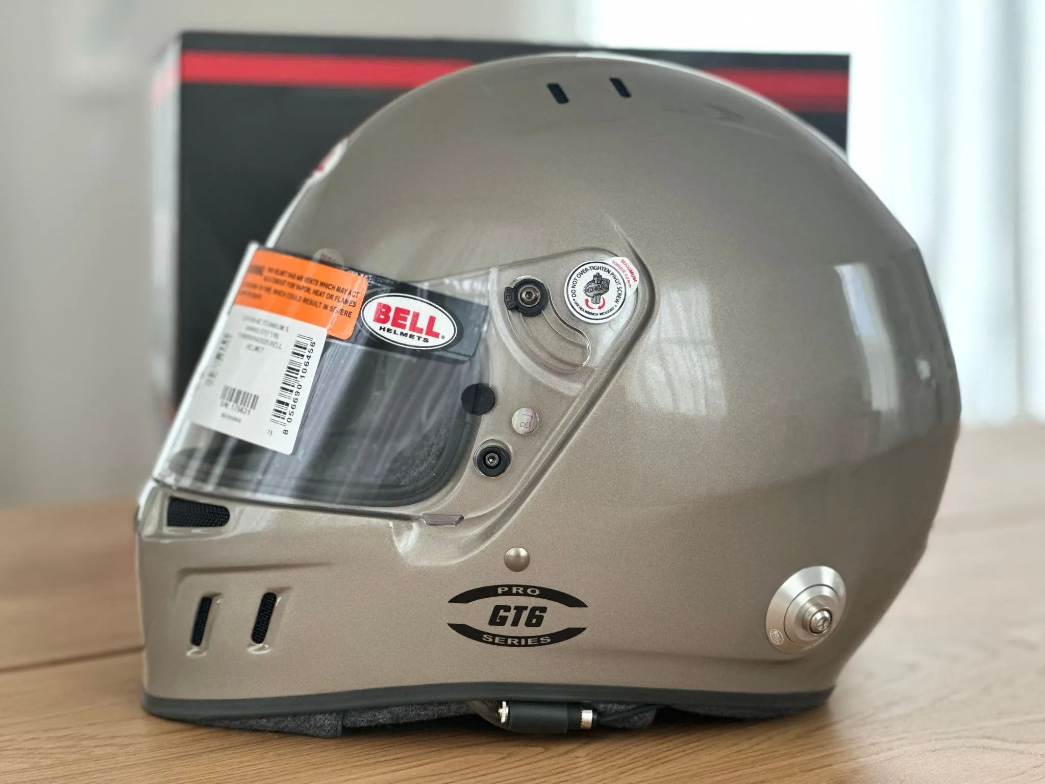 Bell GT6 RD-4C Composite Racing Helmet With Radio, Drinking Tube, 4-Pin IMSA connector with a Coil Cord  FREE Fleece Helmet Bag