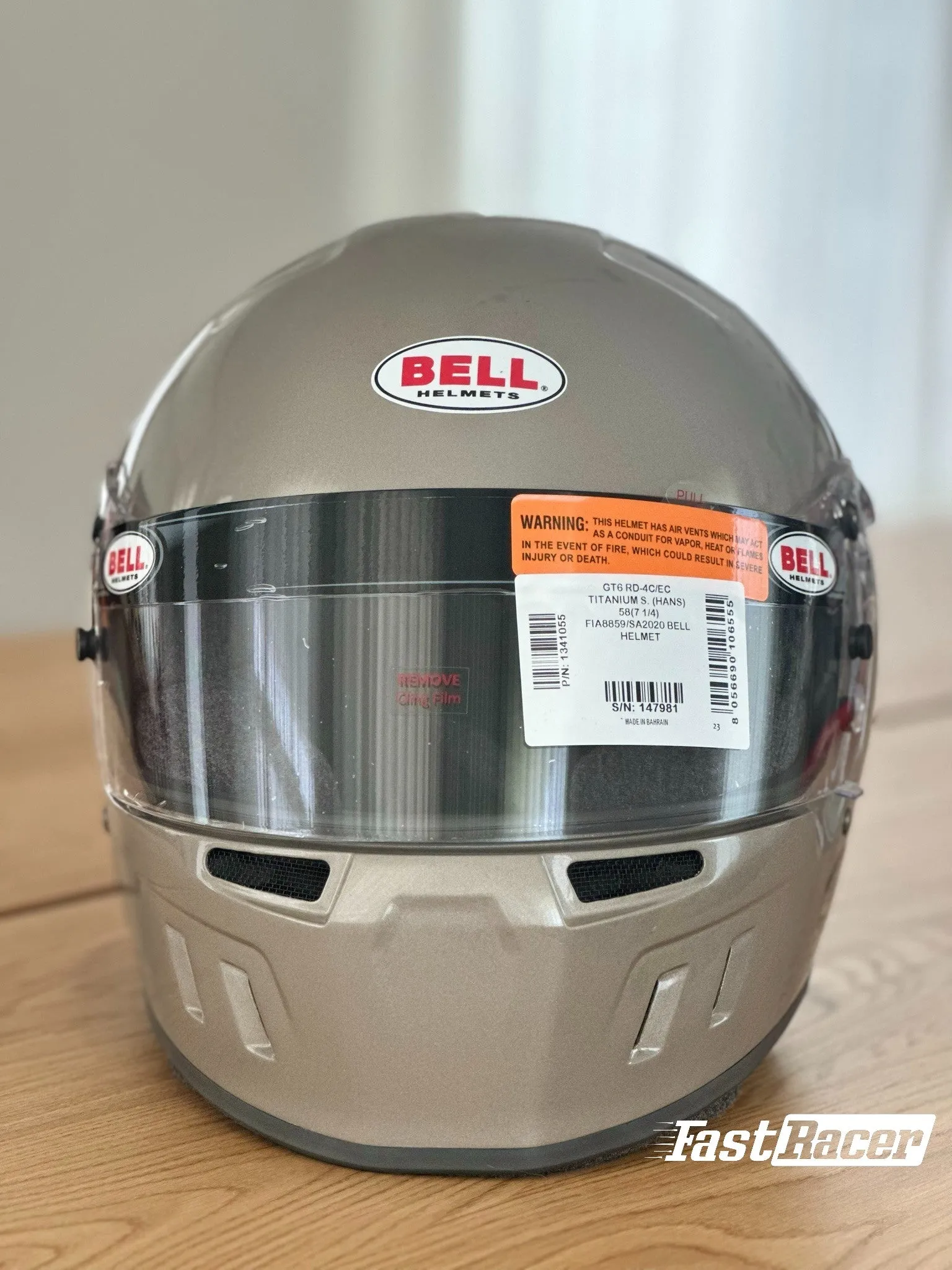 Bell GT6 RD-4C/EC Racing Helmet With Radio, Ear Cups, Drinking Tube, IMSA connector  FREE Fleece Helmet Bag