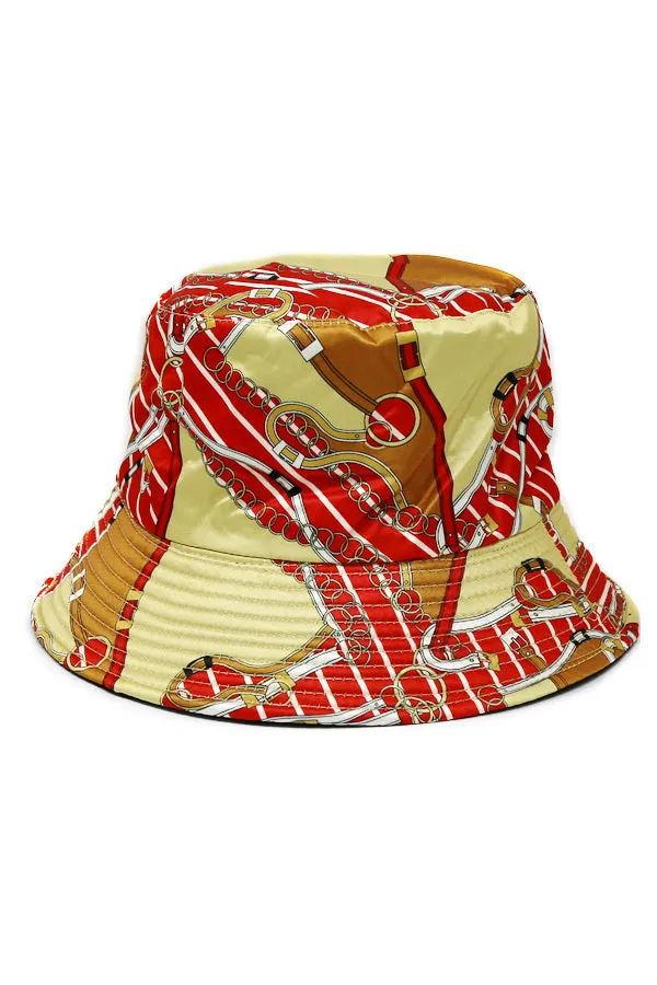 Belt & Chain Print Bucket Hat