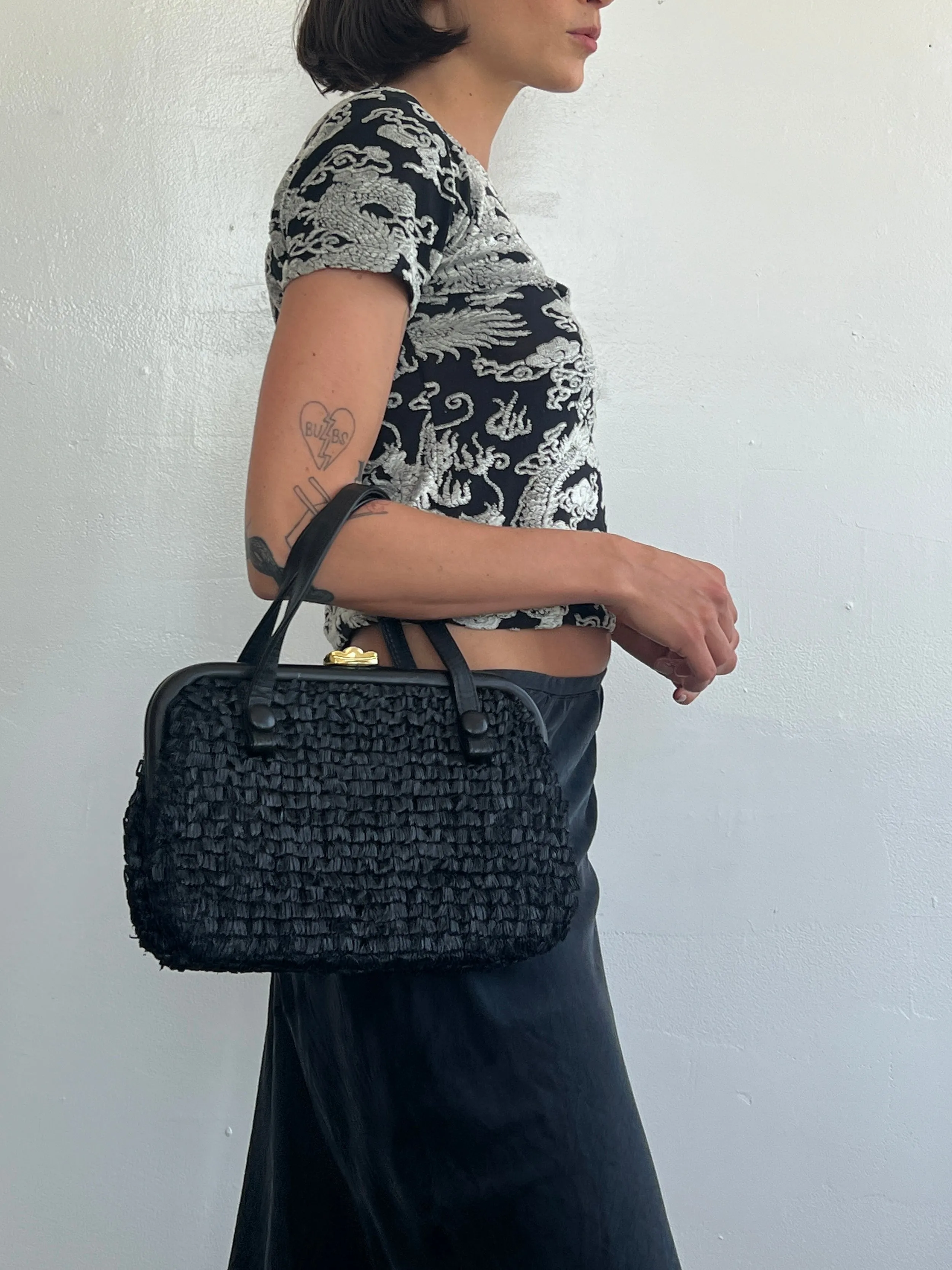 Black Macrame Handbag