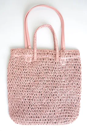 Bonati Handbag, Pink, Rattan