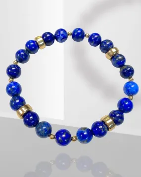 Bracelet Kit - Lapis and gold gemstone bracelet - jewelry making kit