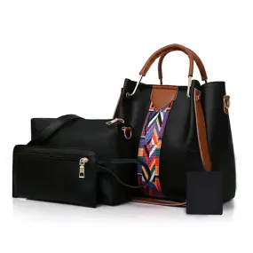 CAPRI 4 PIECE BLACK HANDBAG