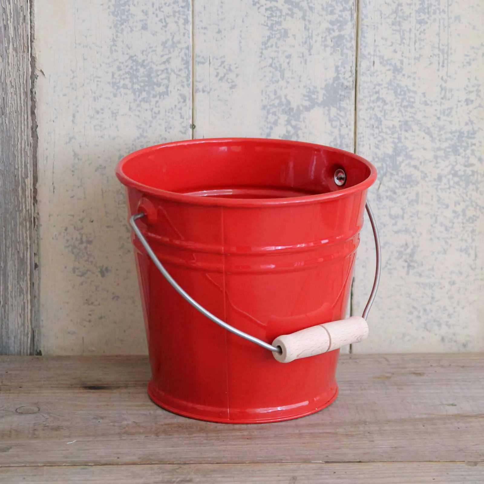 Children's Red Enamel Bucket