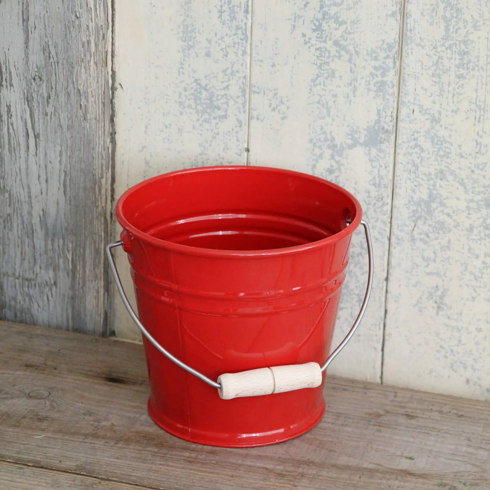 Children's Red Enamel Bucket