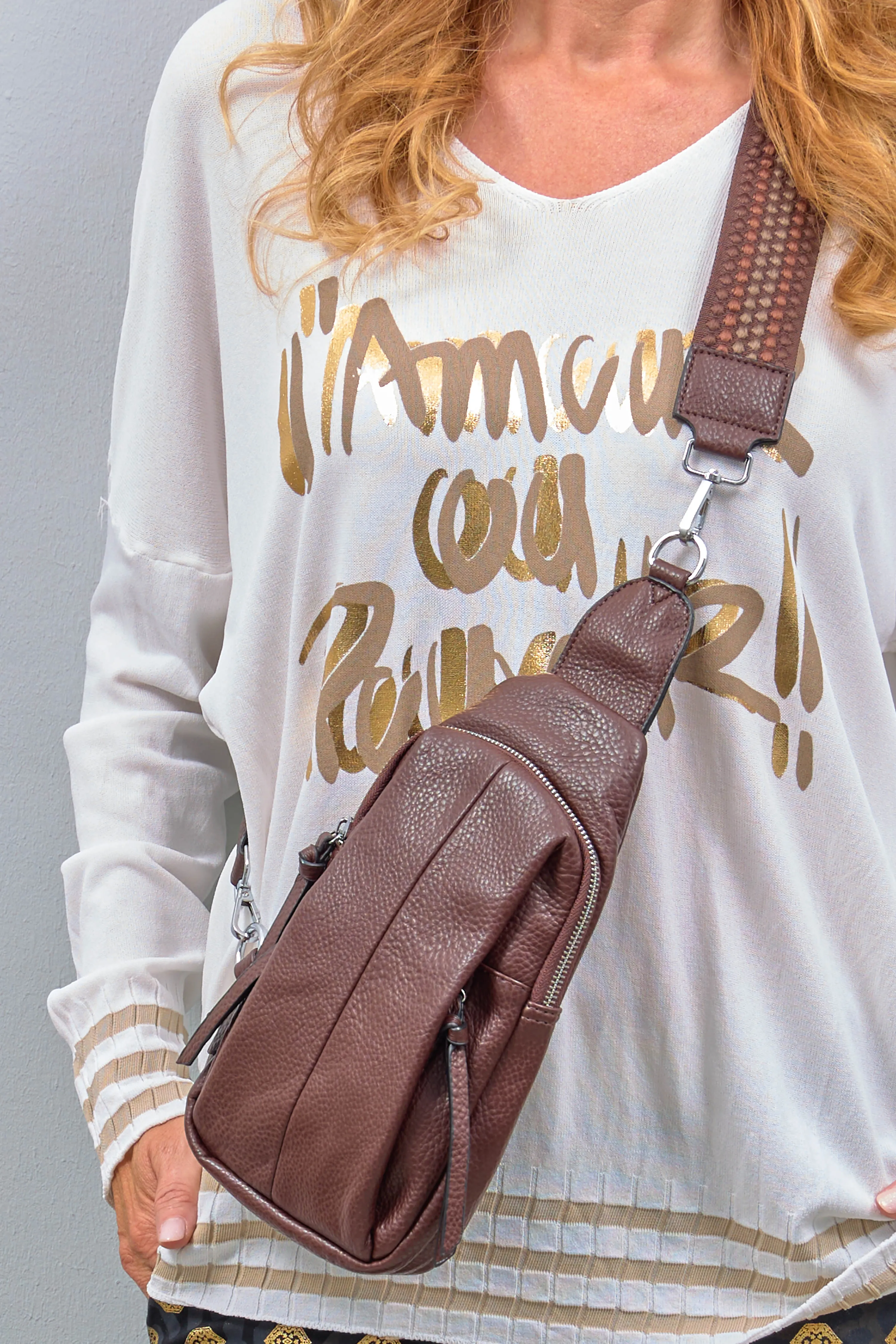 Crossbody Rucksack, chocolat