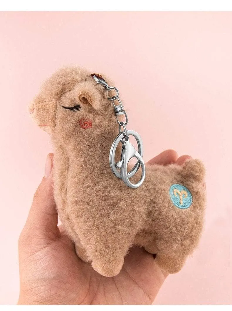 Cute mini alpaca smiling alpaca soft cotton animal plush stuffed doll toy keychain cartoon bag pendant kids girl birthday gift