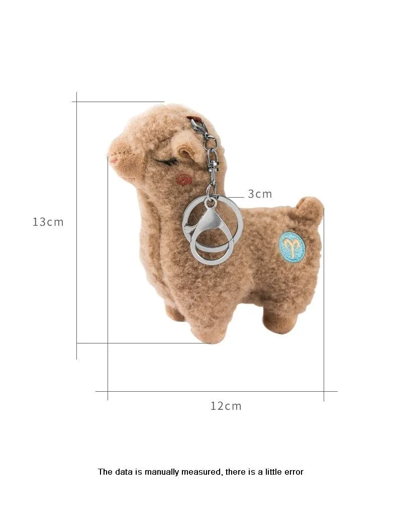 Cute mini alpaca smiling alpaca soft cotton animal plush stuffed doll toy keychain cartoon bag pendant kids girl birthday gift