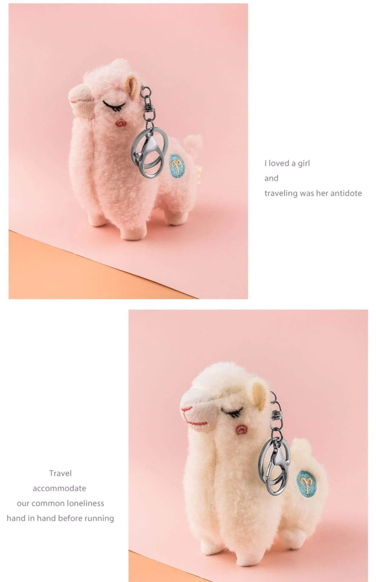 Cute mini alpaca smiling alpaca soft cotton animal plush stuffed doll toy keychain cartoon bag pendant kids girl birthday gift