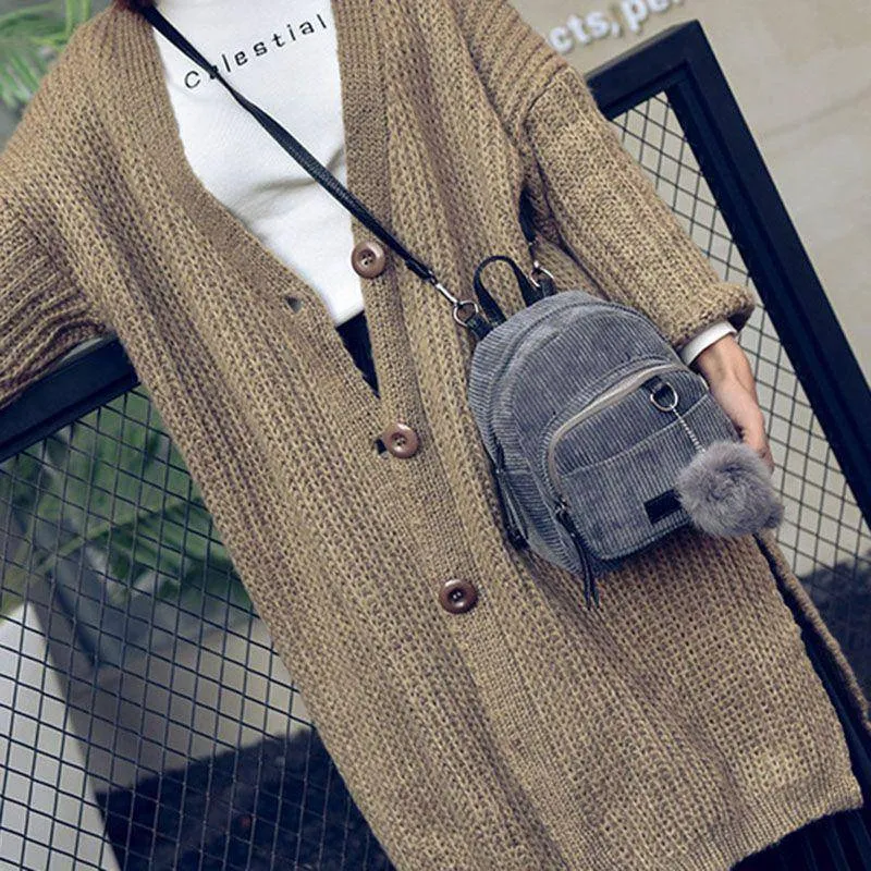 Fancy Purse Corduroy Backpack