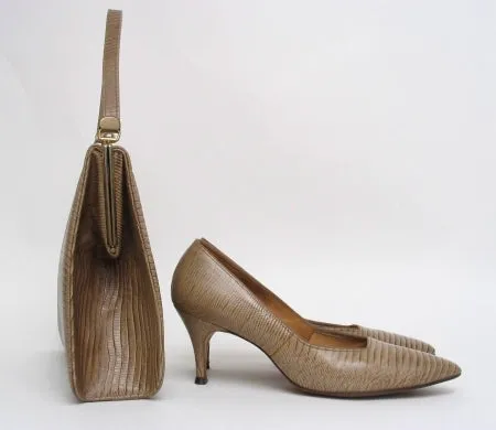 Faux Lizard Pumps with matched Handbag