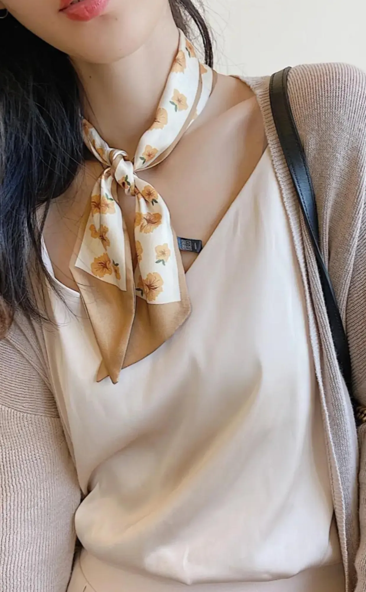 Flower Print Neck & Handbag Scarf