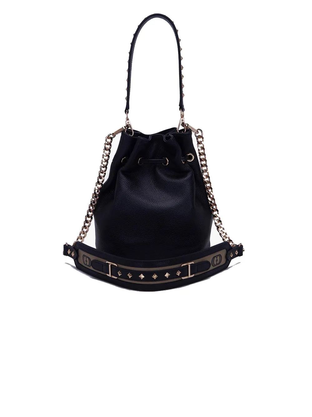 Frivolous Ginger Bucket Tumbled Leather - Black