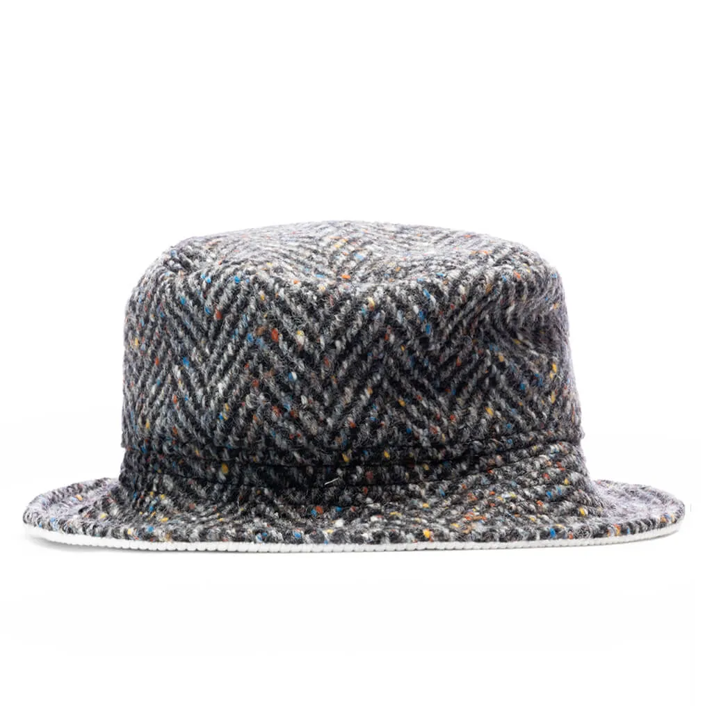 Grey Chevron Wool Bucket Hat - Pigeon