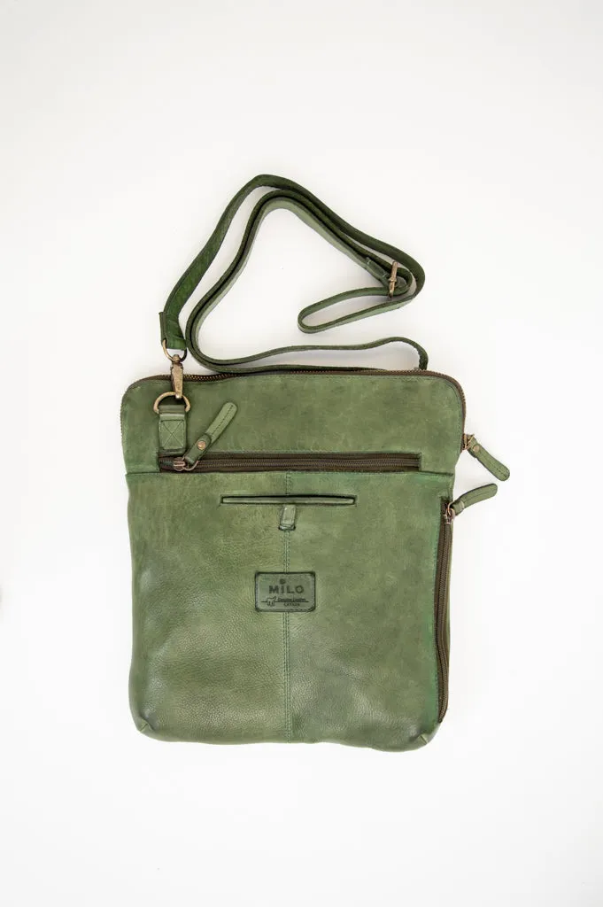 Handbag 097, Olive, Leather