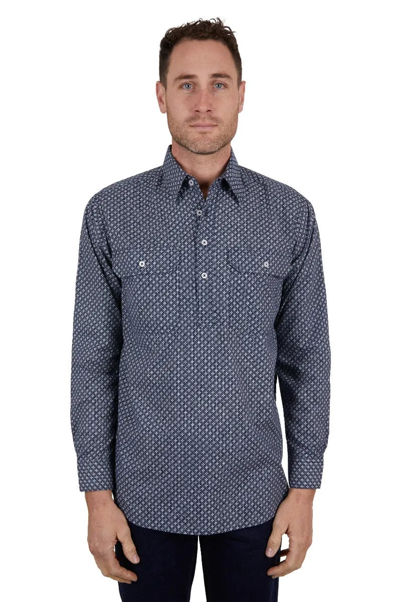 Hard Slog Shirt Mens Quin Half Button