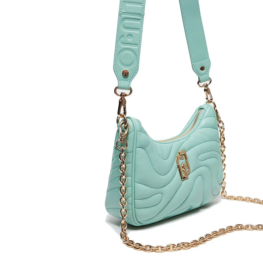 Hobo Bag con Tracolla LIU JO Better Trapuntata color Menta con Charm