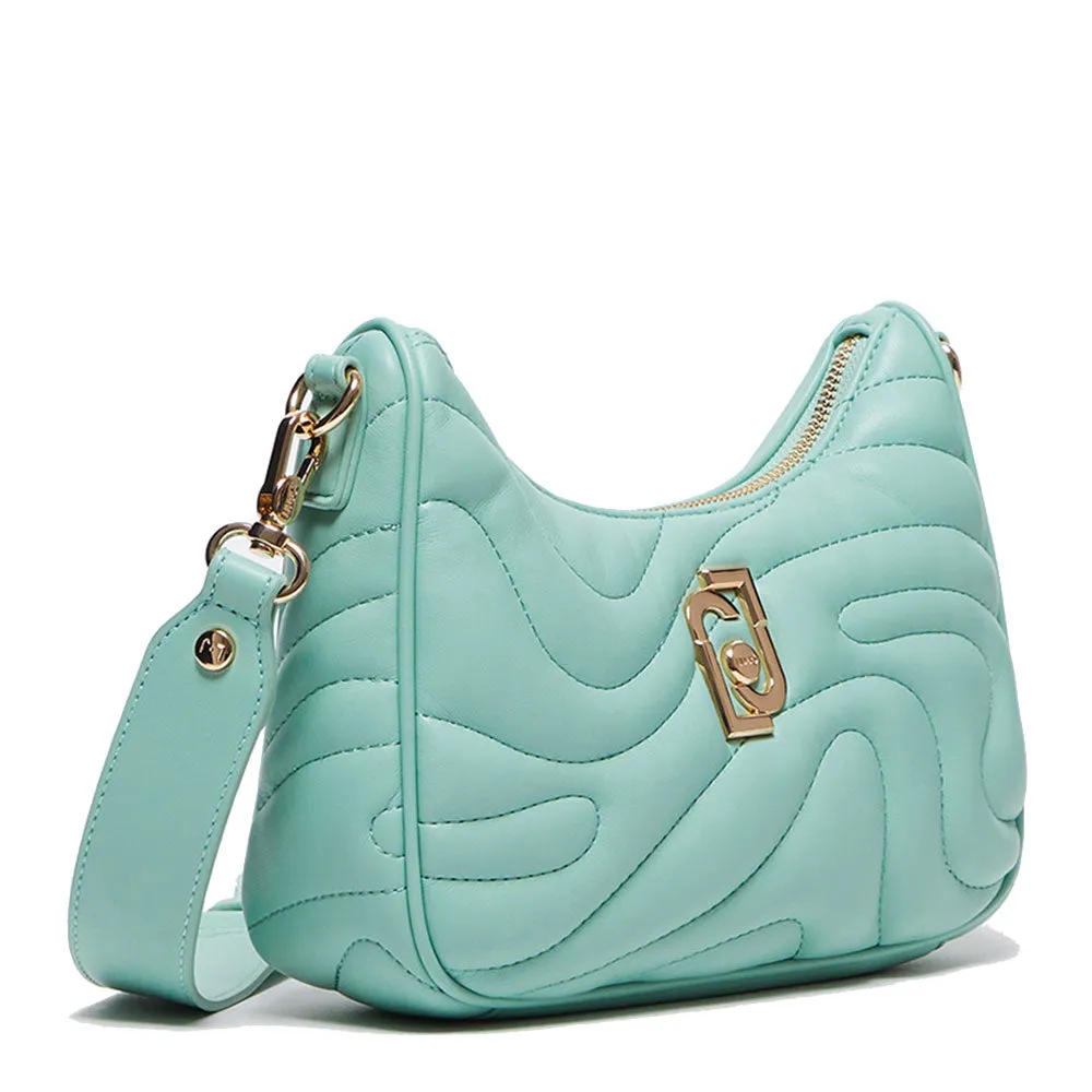 Hobo Bag con Tracolla LIU JO Better Trapuntata color Menta con Charm