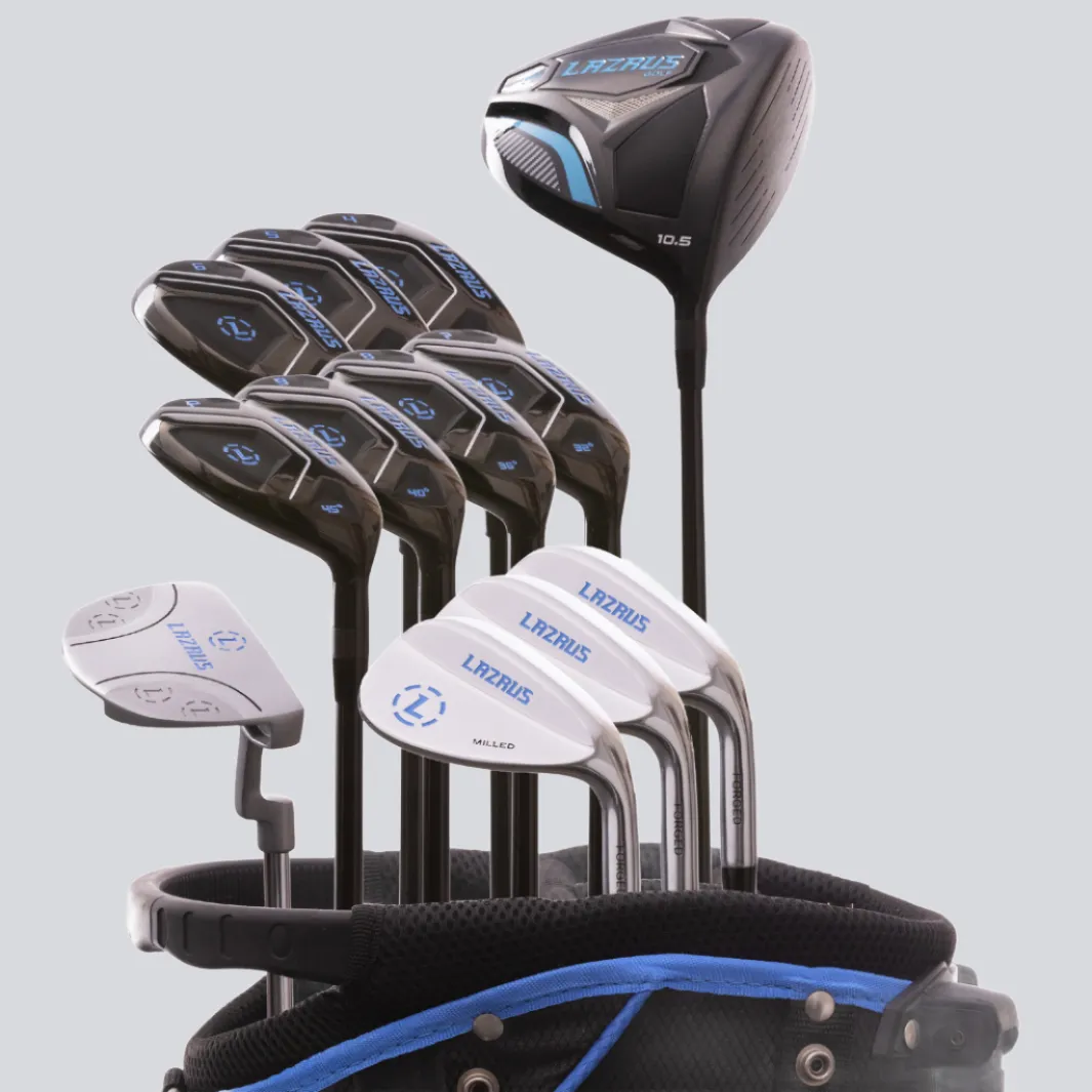 Lazrus Golf 13 pc Set - Driver, 3 Wedges Set, Hybrids (4-PW), Putter & Bag (optional)