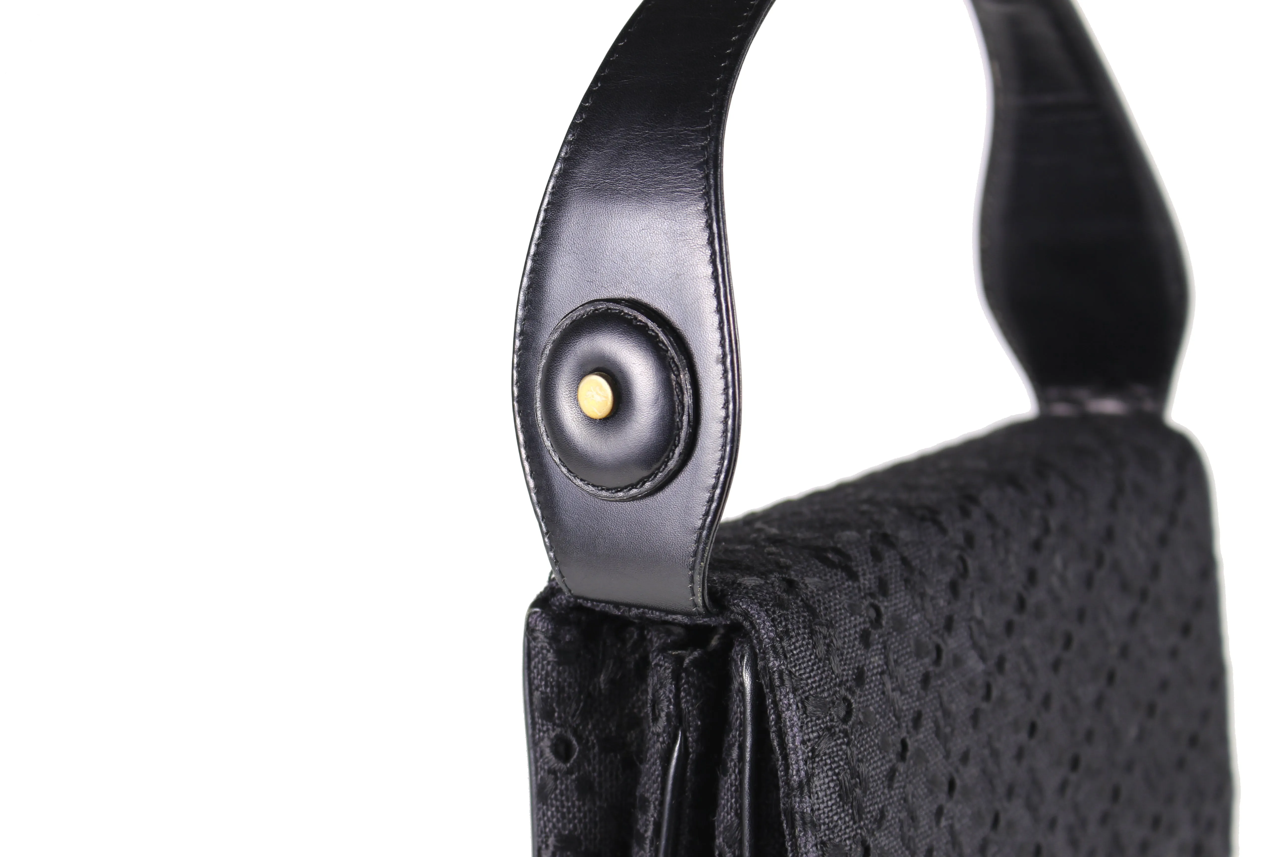 LOEWE black embroidered handbag