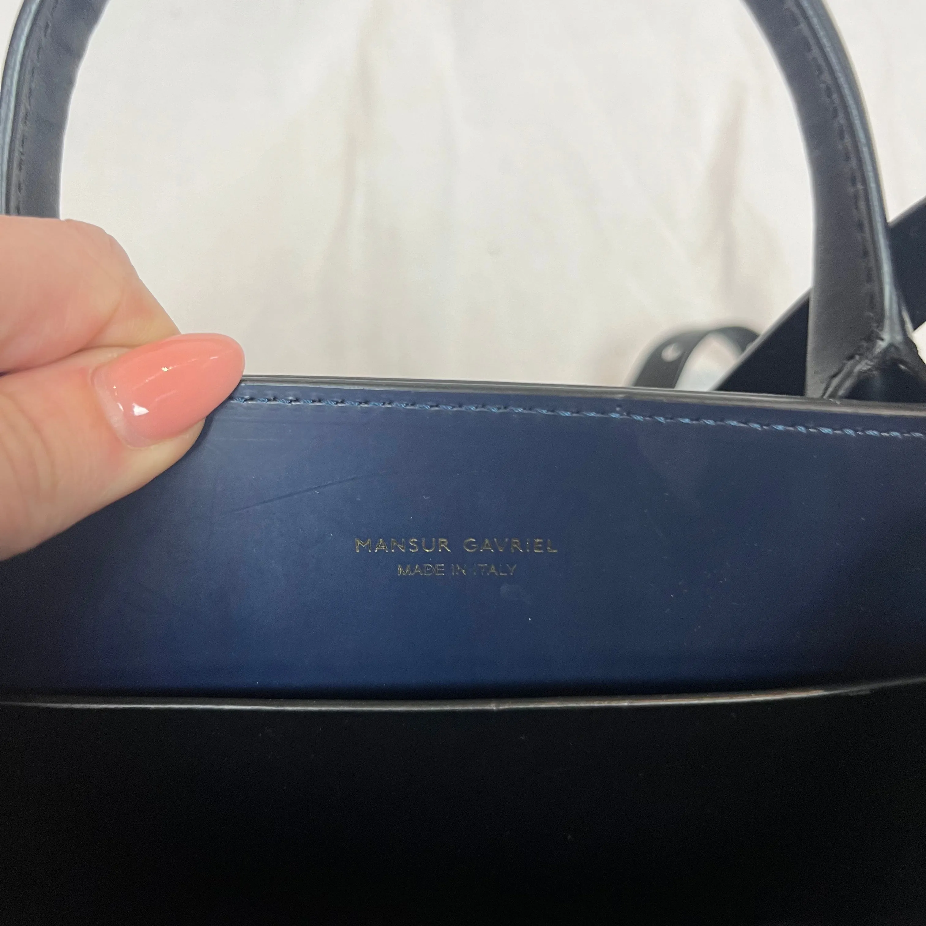 Mansur Gavriel Brand New Black Smooth Leather Sun Bag