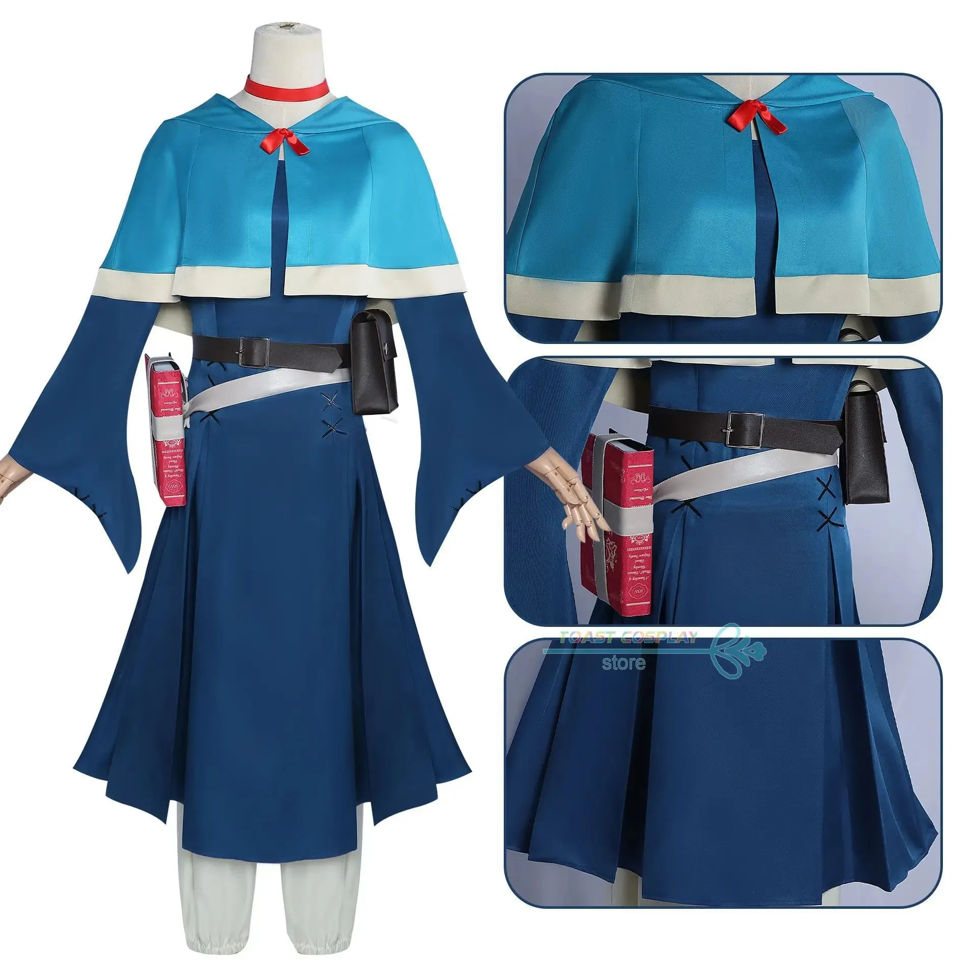 Marcille Cosplay Anime Delicious in Dungeon Cosplay Costume Marcille Donato Role Play Dress Bag Women Elven Mage Outfits