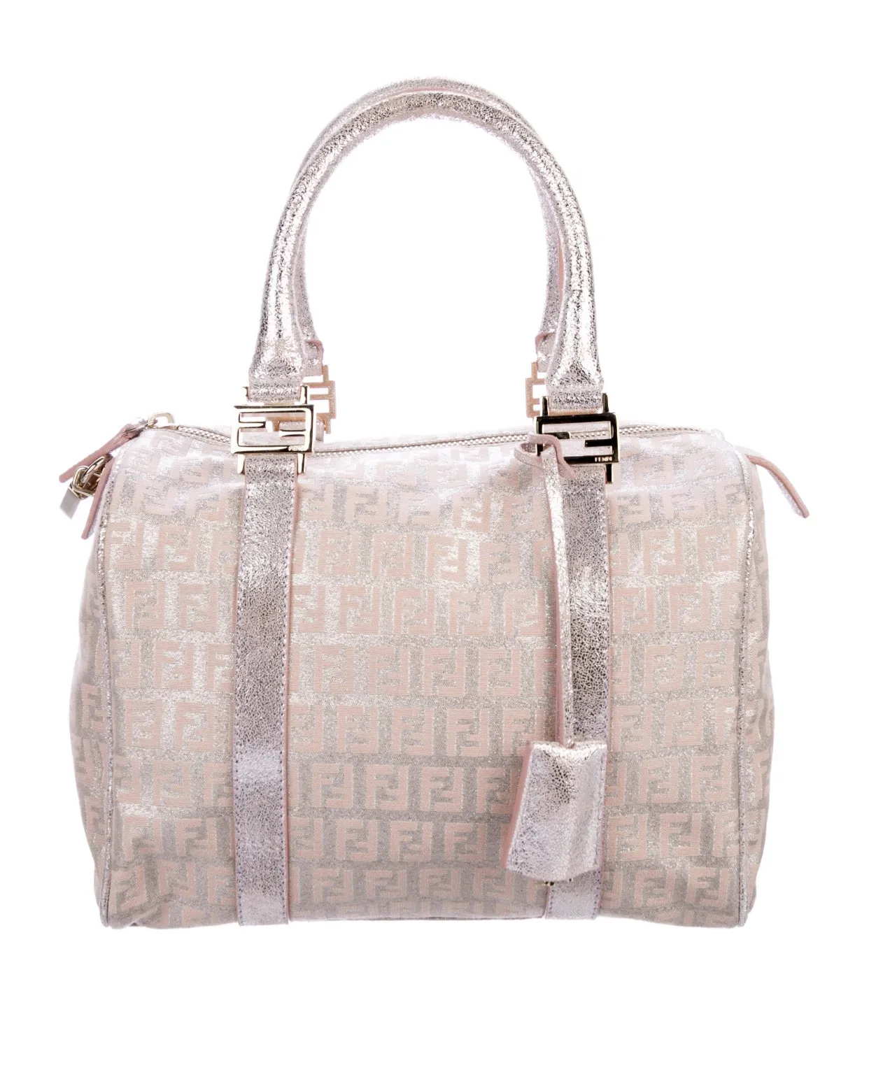 Metallic Fendi Boston Handbag