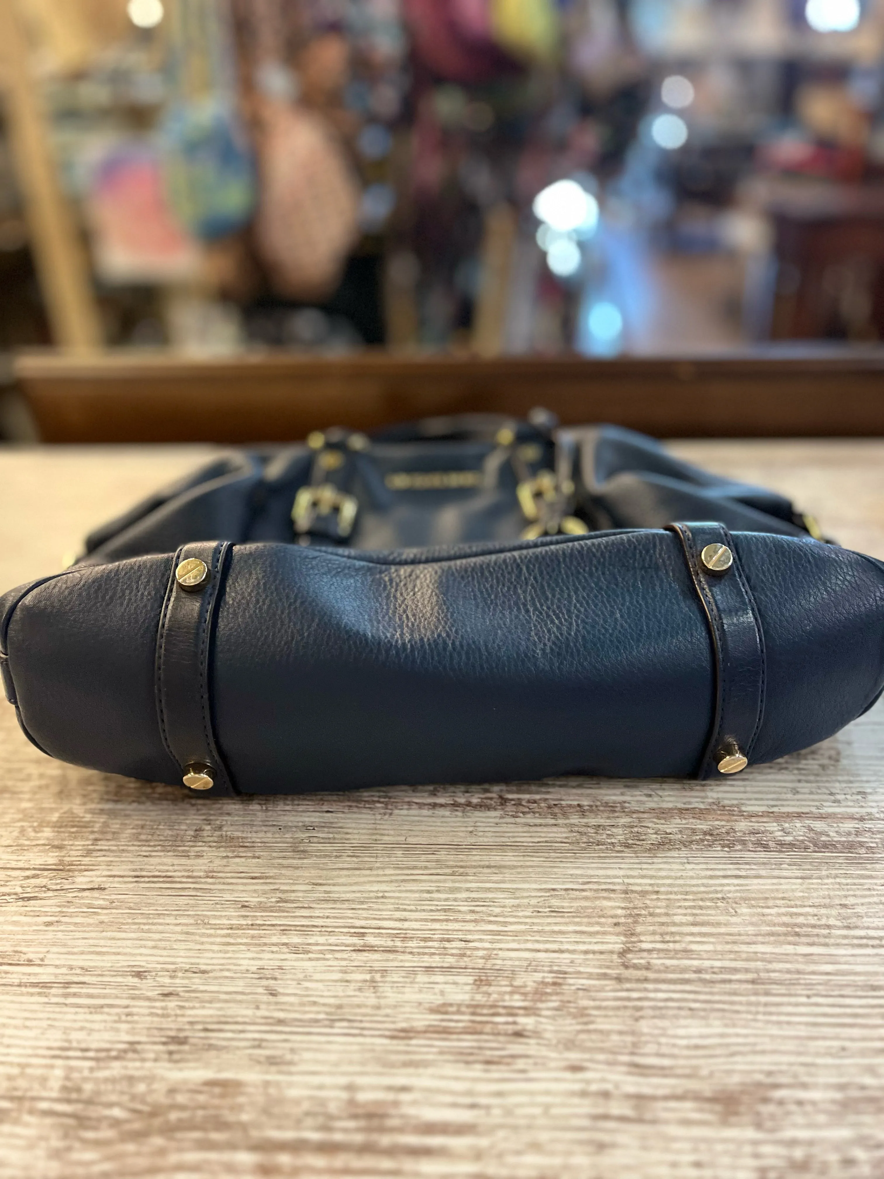 Michael Kors Navy “Bedford” Handbag