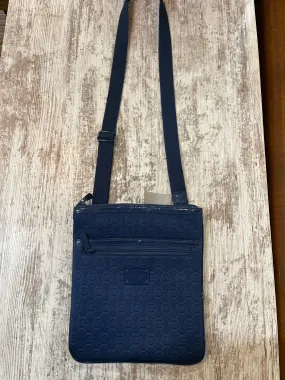 Michael Kors Navy Monogram Embossed Crossbody Handbag