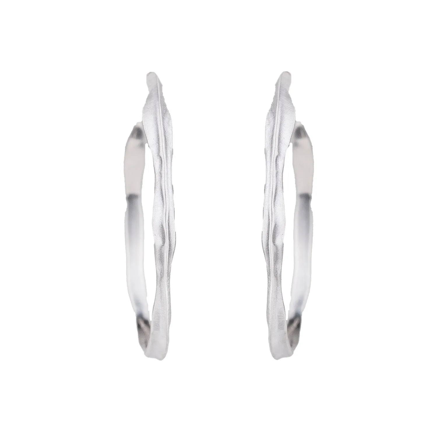 Narrow Spine Hoop Earrings by Rebecca Overmann