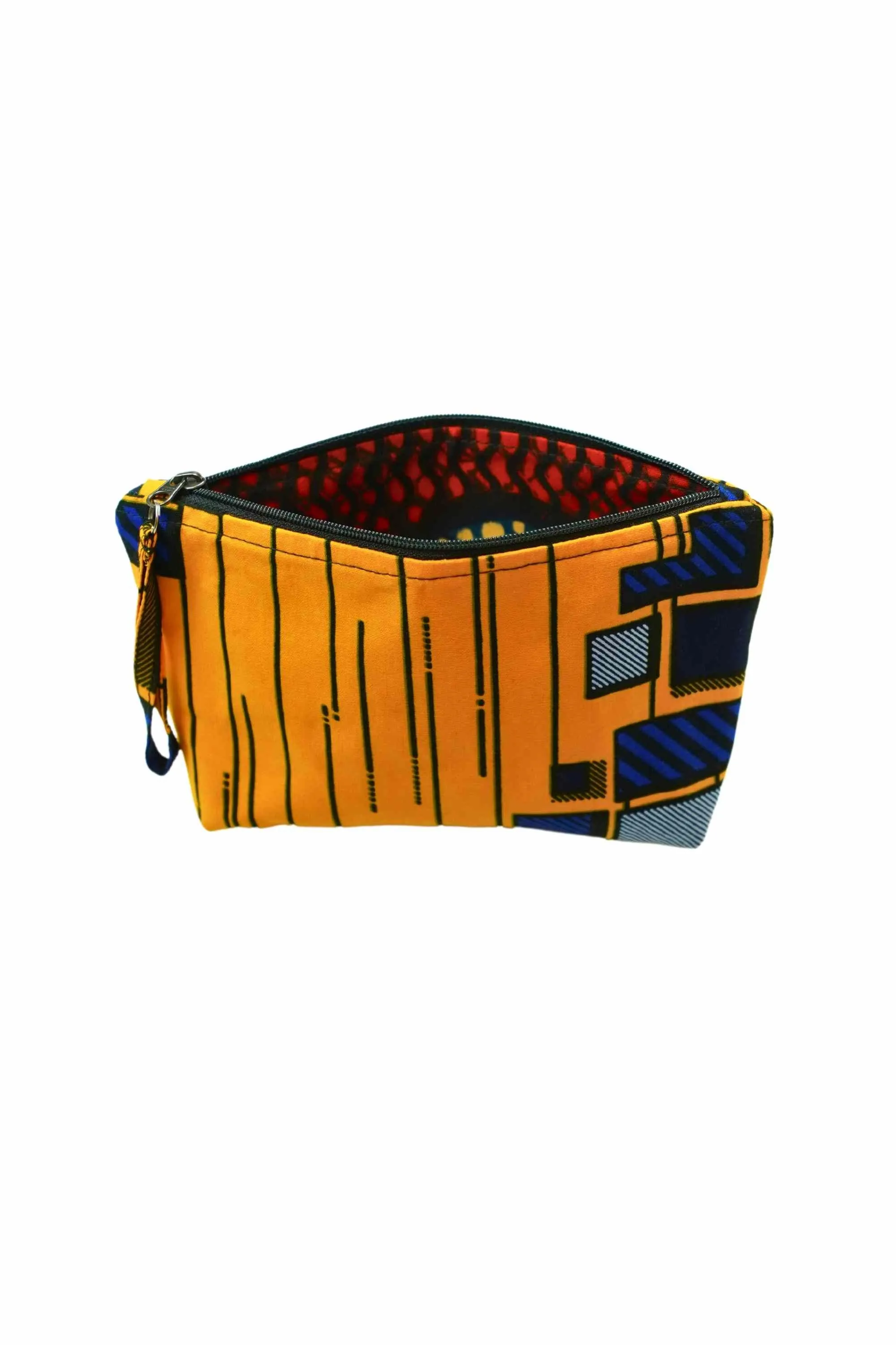 Paki Reversi Pouch Bag -  African Ankara Wax Cotton Print -7