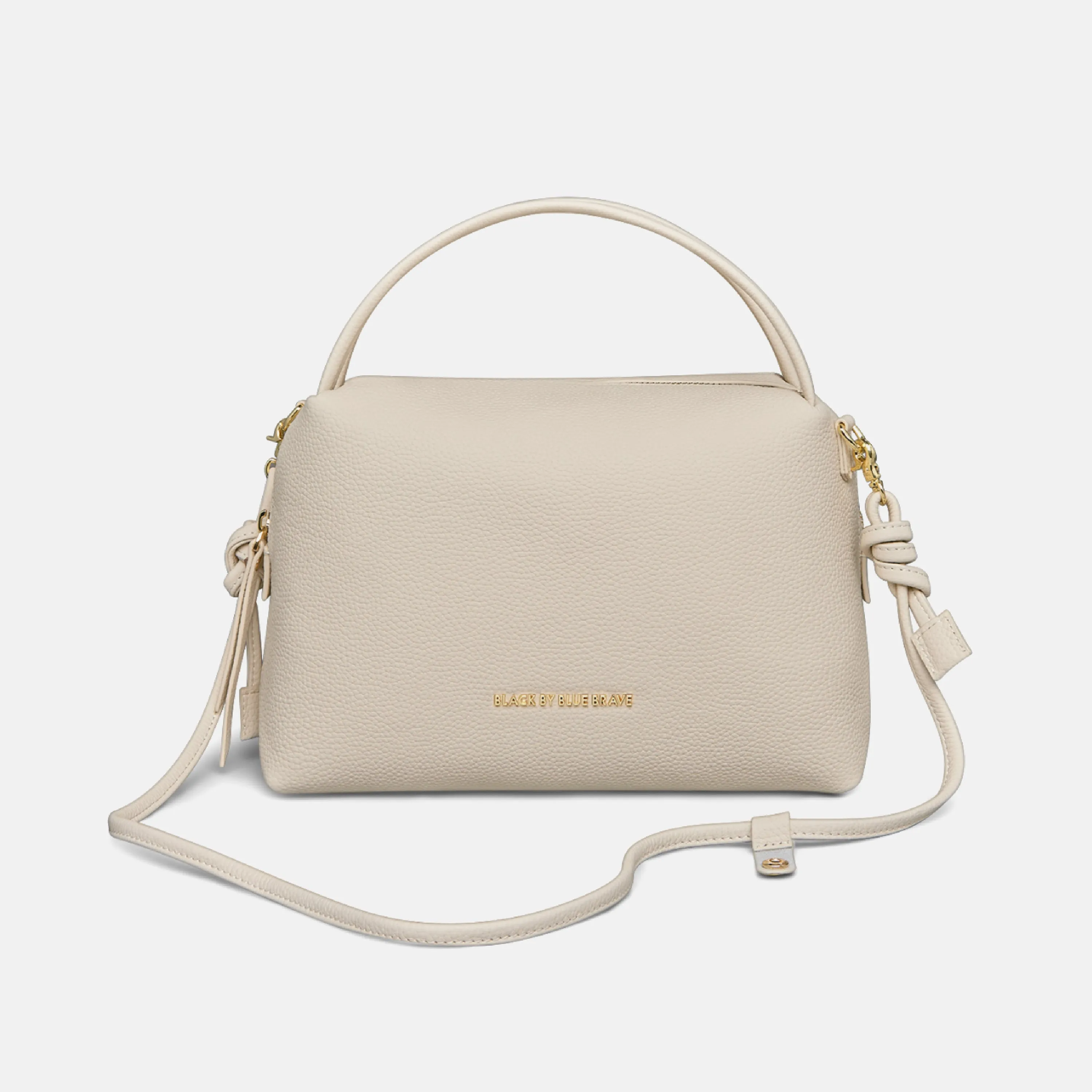 PLQ BEIGE LEATHER HANDBAG